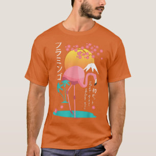 Camiseta Flamingo Japonês Sakura Cherry Blossom Japão Grap