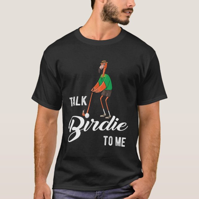 Camiseta Flamingo Jogando Golf Fala Birdie Comigo Golfing F (Frente)