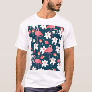Camiseta Flamingo Lily: Design Tropical Vintage.