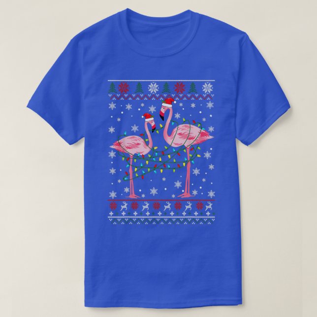 Camiseta Flamingo Luz Feia Doce Animais De Natal (Frente do Design)