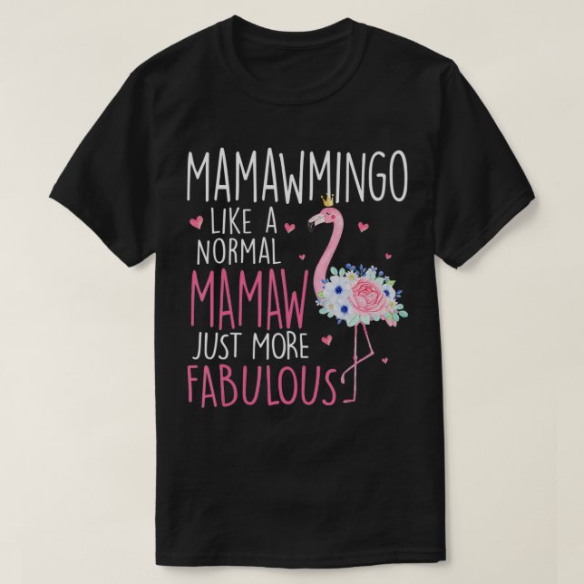 Camiseta Flamingo Mamawmingo como uma diversão floral norma (Frente do Design)