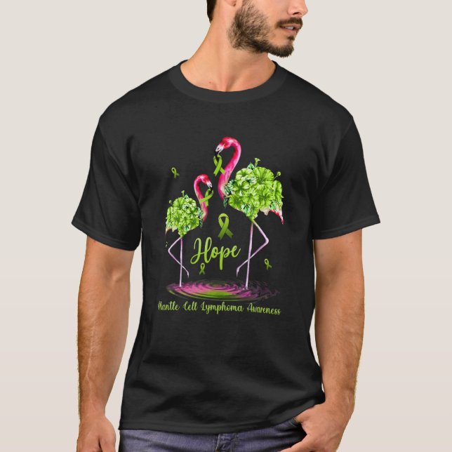Camiseta Flamingo Mantle Cell Linfoma Consciência (Frente)