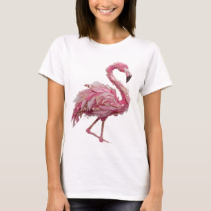 Camiseta Flamingo Moderno Design Sofisticado Prata