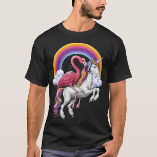 Camiseta Flamingo Montando Unicórnio