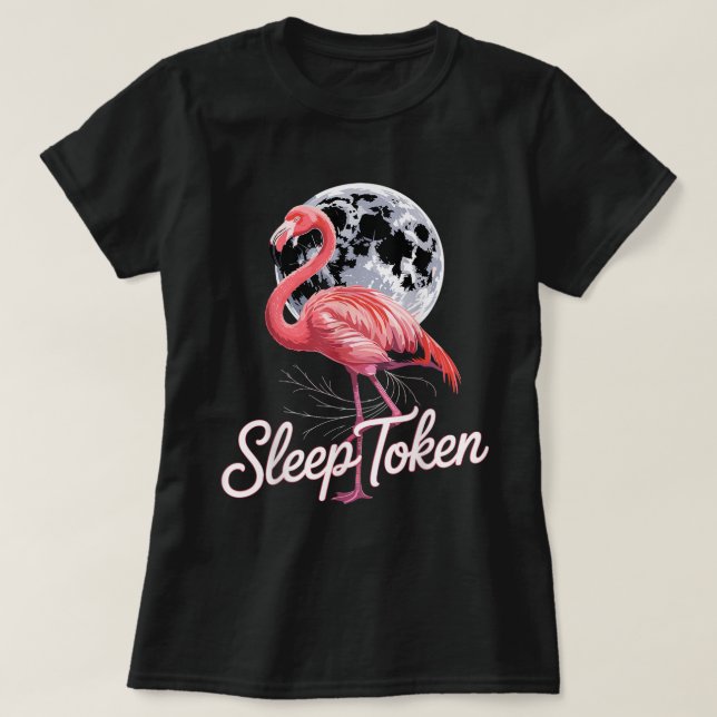 Camiseta Flamingo Moon Vibes | Arte Inspirada no Token de S (Frente do Design)