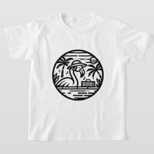 Camiseta Flamingo Music Paradise - Arte tropical vibrante