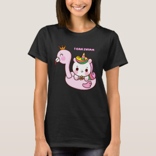 Camiseta flamingo nada cavalo fofo
