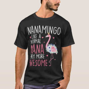 Camiseta Flamingo Nanamingo como uma avó Floral Gran normal