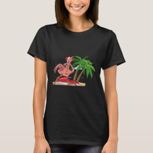 Camiseta Flamingo Natal Em Julho Frio Tropical Beac