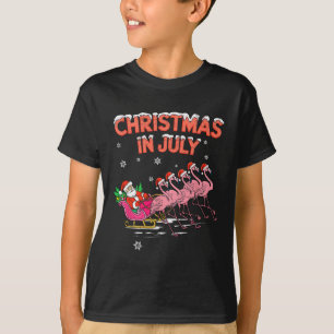 Camiseta Flamingo Natal Em Julho Xmas Verão Natal W