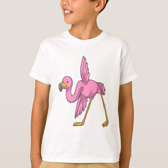 Camiseta Flamingo no exercício do Yoga Stretching (Frente)