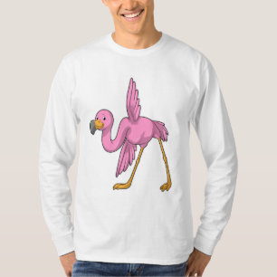 Camiseta Flamingo no exercício do Yoga Stretching
