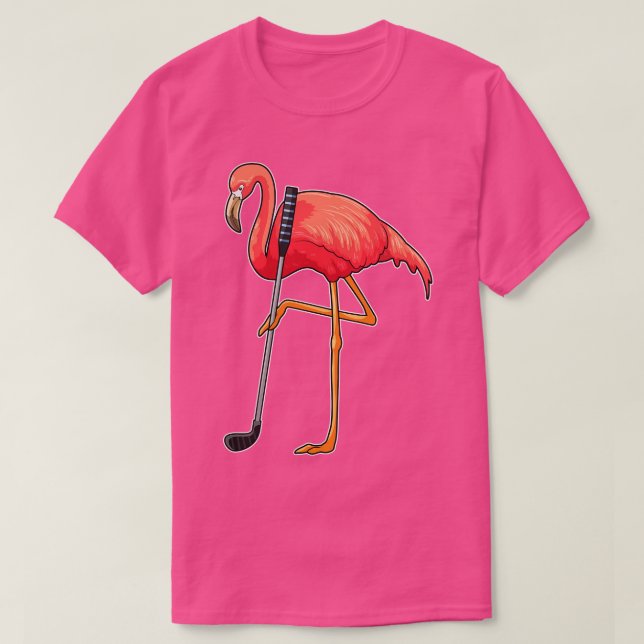 Camiseta Flamingo no Golf, clube de golfe (Frente do Design)