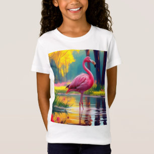 Camiseta Flamingo no lago