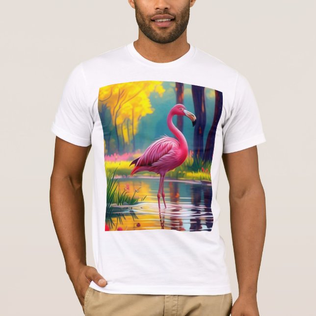 Camiseta Flamingo no lago-365476 (Frente)