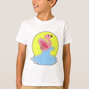 Camiseta Flamingo no Surfe na Água