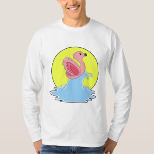 Camiseta Flamingo no Surfe na Água