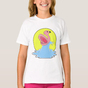 Camiseta Flamingo no Surfe na Água