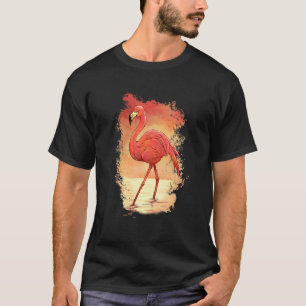 Camiseta Flamingo Painting Belo Rosa Flamingo Bird Su