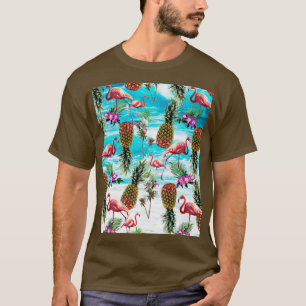 Camiseta Flamingo Palm Pineapple Flower Beach