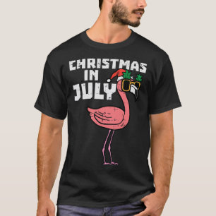 Camiseta Flamingo Papai Noel Óculos de Sol Natal Em Julho V