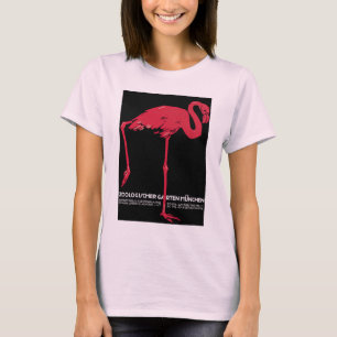Camiseta Flamingo Pássaro Rosa Antigo no Zoológico de Muniq
