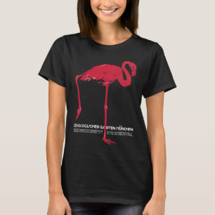 Camiseta Flamingo Pássaro Rosa Antigo no Zoológico de Muniq