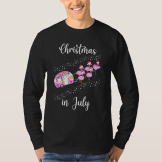 Camiseta Flamingo Pink Retro Camp Carro Natal Em Julho