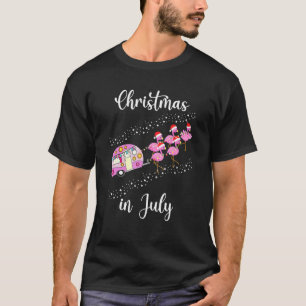 Camiseta Flamingo Pink Retro Camp Carro Natal Em Julho