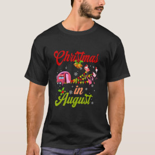Camiseta Flamingo Pink Retro Camping Carro Natal Em Augus