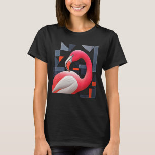 Camiseta Flamingo Polygon Trabalho de arte Animal Motif Fla