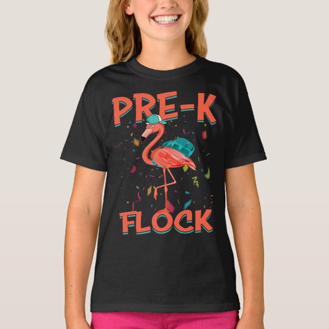 Camiseta Flamingo Pré-K Relançado À Escola (Frente)