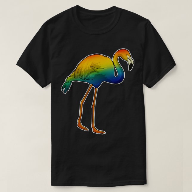 Camiseta Flamingo Rainbow (Frente do Design)