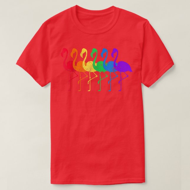 Camiseta Flamingo Rainbow LGBT  (Frente do Design)