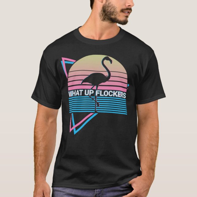 Camiseta Flamingo Retro Que Bloqueadores (Frente)