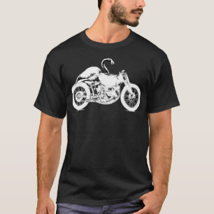 Camiseta Flamingo Riding Motorcycle Distress Flamingo