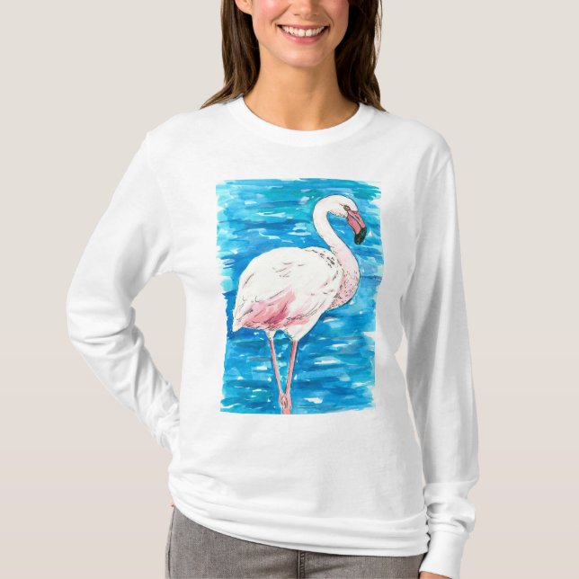 Camiseta flamingo rosa (Frente)