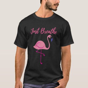 Camiseta Flamingo Rosa Apenas Respira Meditação de Yoga-Pás