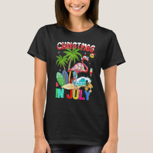 Camiseta Flamingo Rosa Em Santa Hábitos Domingo Natal Em