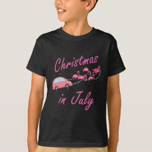 Camiseta Flamingo Rosa Engraçado Fofo Carro de Camping Nata