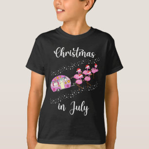 Camiseta Flamingo Rosa Engraçado Retro Carro de Camping Nat