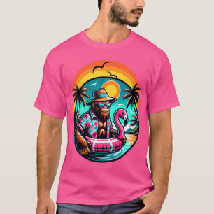 Camiseta Flamingo Rosa Festa Havaiana na Piscina Aloha 2