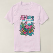 Flamingo Rosa Floral Tropical - férias de verão 