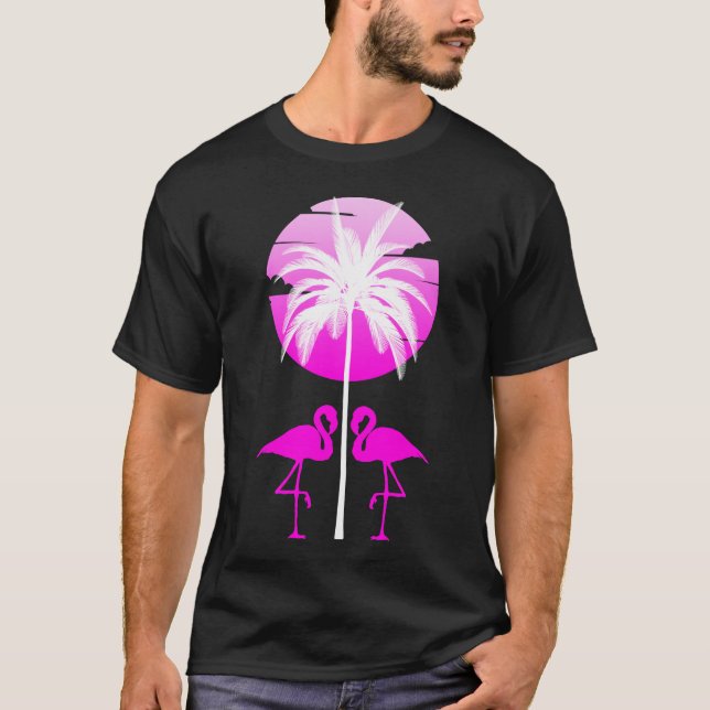 Camiseta Flamingo Rosa Na Natureza (Frente)