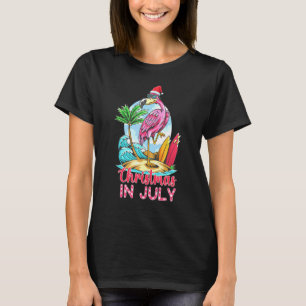 Camiseta Flamingo Rosa No Natal Em Julho
