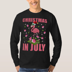 Camiseta Flamingo Rosa No Natal No Natal Em Julho