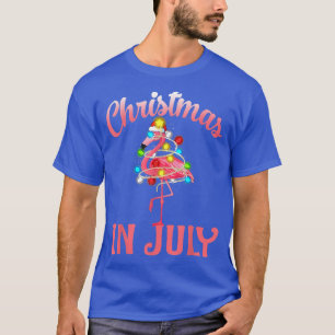 Camiseta Flamingo Rosa No Natal No Natal, Garota De Julho