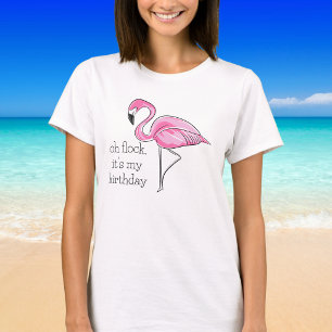 Camiseta Flamingo Rosa Oh Bloqueio É o Meu Pássaro de Anive