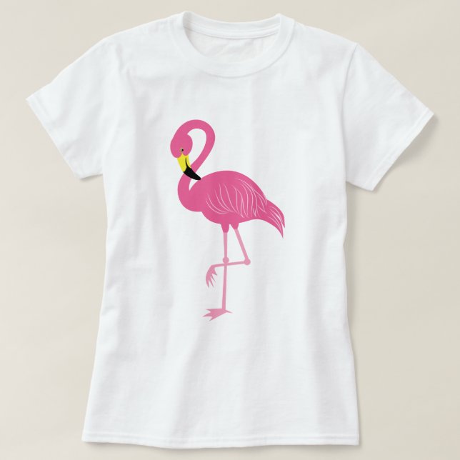 Camiseta Flamingo Rosa Quente (Frente do Design)