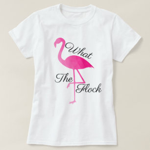 Camiseta Flamingo, rosa quente, ombre geométrica do que o b